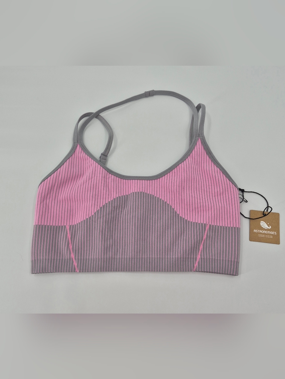 Astroremiges Harmony Striped Crop Tank Top Large Sz Rosy-Finch Quill Color New
